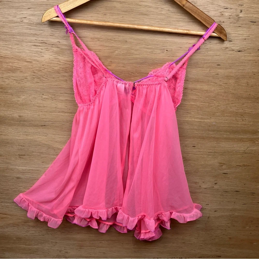 Victoria’s Secret baby doll color neon‎ size medium used - Picture 5 of 9